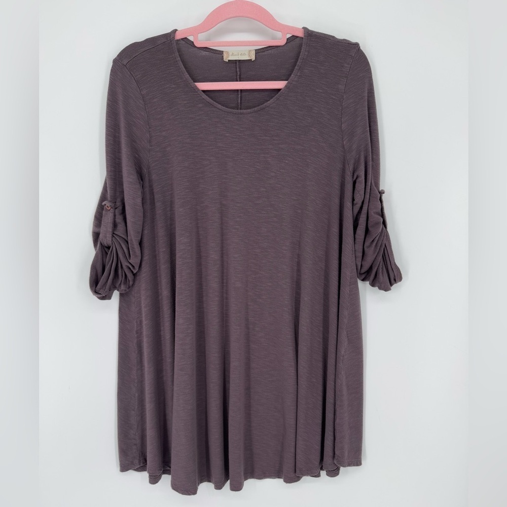 Altar'd State Womens Basic Brown Half Sleeved Fall Neutral Mini Dress Size Large